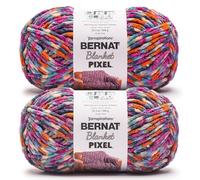 Bernat Blanket Pixel County Fair Yarn - 2 Pack of 300g/10.5oz - 100% Polyester - #6 Super Bulky - 191 Yards - Knitting/Crochet