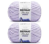 Bernat Blanket Sparkle Lavender Yarn - 2 Pack of 10.5oz/300g - Polyester - #6 Super Bulky - 220 Yards - Knitting, Crocheting & Crafts, Chunky Chenille Yarn