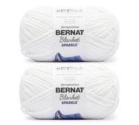 Bernat Blanket Sparkle White Yarn - 2 Pack of 10.5oz/300g - Polyester - #6 Super Bulky - 220 Yards - Knitting & Crochet