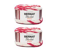 Bernat Blanket Stripes Red Alert Yarn - 2 Pack of 300g/10.5oz - Polyester - 6 Super Bulky - 220 Yards - Knitting/Crochet