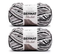 Bernat Blanket Super Bulky Acrylic Yarn - 2 Pack of 300g/10.5oz #6 Chunky Chenille Heavy Weight Yarn for Knitting and Crocheting, Amigurumi, Thick Blankets (Gray Storm, 220 Yards 2-Pack)
