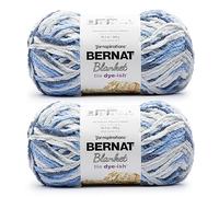 Bernat Blanket Tie Dye-Ish Blue Skies Yarn - 2 Pack of 10.5oz/300g - Polyester - #6 Super Bulky - 220 Yards - Knitting & Crochet