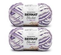 Bernat Blanket Tie Dye-Ish Lavender Yarn - 2 Pack of 10.5oz/300g - Polyester - #6 Super Bulky - 220 Yards - Knitting & Crochet