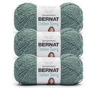 Bernat Cotton Terry Bayou Yarn - 3 Pack of 120 g / 4.2 oz - 47% Cotton 32% Acrylic 21% Nylon - #4 Worsted (Medium) - 209m /229Yards - for Knitting, Crochet and Amigurumi