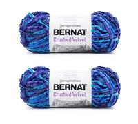 Bernat Crushed Velvet Blue Brilliance Yarn - 2 Pack of 300g/10.5oz - Polyester - 5 Bulky - 315 Yards - Knitting/Crochet