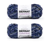 Bernat Crushed Velvet Navy Yarn - 2 Pack of 300g/10.5oz - Polyester - 5 Bulky - 315 Yards - Knitting/Crochet
