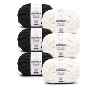 Bernat Extra Thick Coal & Vintage White Yarn - 1 Pack of 1200 g / 42.36 oz - 100% Polyester - #7 Jumbo - 144 Yards - Chunky Yarn for Hand Knitting/Crochet