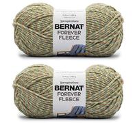 Bernat Forever Fleece Croton Green Yarn - 2 Pack of 280g/9.9oz - Polyester - 6 Super Bulky - 194 Yards - Knitting/Crochet