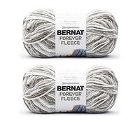 Bernat Forever Fleece Latte Yarn - 2 Pack of 280g/9.9oz - Polyester - 6 Super Bulky - 194 Yards - Knitting, Crocheting & Crafts