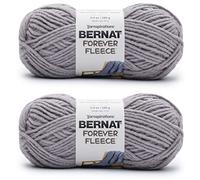 Bernat Forever Fleece Lunar Gray Yarn - 2 Pack of 280g/9.9oz - Polyester - 6 Super Bulky - 194 Yards - Knitting/Crochet