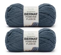 Bernat Forever Fleece Rolling Sky Yarn - 2 Pack of 280g/9.9 oz - 100% Polyester - #6 Super Bulky - 194 Yards - Knitting/Crochet