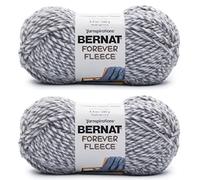 Bernat Forever Fleece Smoke Yarn - 2 Pack of 280g/9.9oz - Polyester - 6 Super Bulky - 194 Yards - Knitting, Crocheting & Crafts