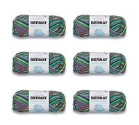 Bernat Handicrafter Cotton Psychedelic Yarn - 6 Pack of 42.5g/1.5oz - Cotton - 4 Medium (Worsted) - 80 Yards - Knitting/Crochet
