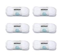 Bernat Handicrafter Cotton White Yarn - 6 Pack of 50g/1.75oz - Cotton - 4 Medium (Worsted) - 80 Yards - Knitting, Crocheting & Crafts