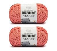 Bernat Maker, Cotton Soft Yarn for Crocheting, Coral, 2-Pack