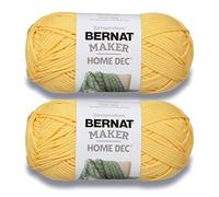 Bernat Maker Home Dec Gold Yarn - 2 Pack Easy to Use Cotton & Nylon Blend - Gauge #5 Bulky Yarn for Knitting, Crocheting, Crafts & Amigurumi