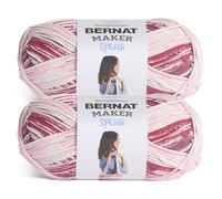 Bernat Maker Splash Cherry Swirl Yarn - 2 Pack of 250 g / 8.8 oz - 75% Cotton 25% Nylon - #5 Bulky - 279m /305Yards - for Knitting, Crochet and Amigurumi