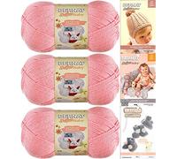 BERNAT SOFTEE BABY - PACK OF 3 BALLS - 140G EACH BALL - PRETTIEST PINK