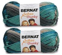 Bernat Softee Chunky Yarn 2-Pack Super Bulky #6 Each 2.8 Ounce 100% Acrylic (Deep Waters)
