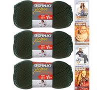 Bernat Softee Chunky Yarn Bundle Super Bulky #6, 3 Skeins Dark Green 28237