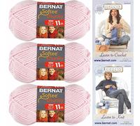 Bernat Softee Chunky Yarn Bundle Super Bulky Number 6, 3 Skeins Baby Pink 28418