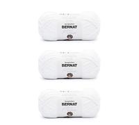Bernat Softee Cotton Clear White Yarn - 3 Pack of 120g/4.25oz - Nylon - 3 DK (Light) - 254 Yards - Knitting/Crochet