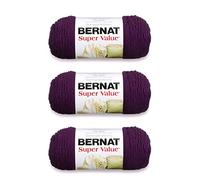 Bernat Super Value Yarn, 3 Pack, Mulberry 3 Count
