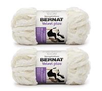 Bernat Velvet Plus 2 Pack of 300g/10.5oz-Polyester-6 Super Bulky-Knitting/Crochet Yarn, Cream