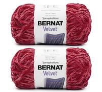 Bernat Velvet Red Yarn - 2 Pack of 10.5oz/300g - Polyester - #5 Bulky - 315 Yards - Knitting & Crochet