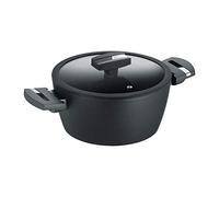 Berndes Balance Induction Enduro Cooking Pot 20 cm Suitable for Induction Cookers Extremely Scratch-Resistant Cast Look Aluminium Black