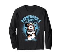 Bernedoodle Boy Cute Cartoon for Dog Owners Pet Bernedoodle Long Sleeve T-Shirt