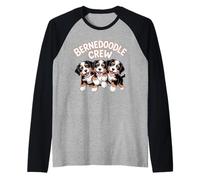 Bernedoodle Crew Cute Cartoon for Dog Owners Pet Bernedoodle Raglan Baseball Tee