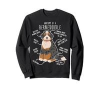 Bernedoodle Dog Anatomy, Black Merle Tri Cute Funny Pet Mom Sweatshirt