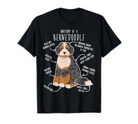Bernedoodle Dog Anatomy, Black Merle Tri Cute Funny Pet Mom T-Shirt