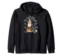 Bernedoodle Dog Anatomy, Black Merle Tri Cute Funny Pet Mom Zip Hoodie