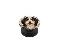 Bernedoodle Dog Colorful Spring Flowers Wildflowers PopSockets Adhesive PopGrip