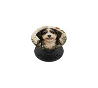 Bernedoodle Dog Colorful Spring Flowers Wildflowers PopSockets Adhesive PopGrip