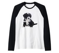Bernedoodle Dog Mini Bernedoodle Super Cute Canine Raglan Baseball Tee