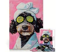 Bernedoodle Dog Spa Day Puzzles for Adults 1000 Puzzles Smart Exercise Light Enjoyment Accurate Edges Holiday Treat (38x26cm)