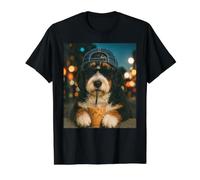 Bernedoodle Drinking Iced Coffee Funny Doodle Dog Lover Value Graphic T-Shirt, Men, Black, S