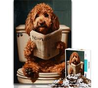 Bernedoodle on The Toilet 1000 Piece Jigsaw Puzzles for Adults & Teens,Help The Brain Exercise Addictive Toys to Cultivate Patience A Work of Art (38x26cm)