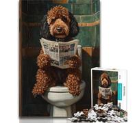 Bernedoodle on The Toilet 1000 Piece Jigsaw Puzzles for Adults & Teens,Help The Brain Exercise Addictive Toys to Cultivate Patience A Work of Art (75x50cm)