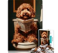 Bernedoodle on The Toilet 1000 Piece Jigsaw Puzzles for Teenagers Gifts,Help The Brain Exercise Addictive Toys to Cultivate Patience Great Gift (38x26cm)
