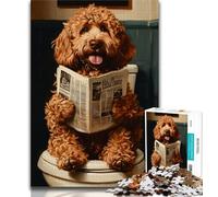 Bernedoodle on The Toilet JigsawPuzzle 1000 Pieces for Adults,Challenging To Complete But Fun And Humorous with Matching Poster And Trivia Sheet (38x26cm)