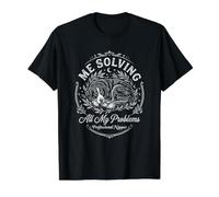 Bernese Dog Me Solving My Problems Sleep Nap Funny Value Graphic T-Shirt, Men, Black, L