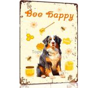 Bernese Mountain 8x12 Inch Retro Metal Tin Sign Vintage Tin Sign Bee Happy Country Farm Kitchen Wall Home Decor Art Tin Signs for Dog Lover Home Decor Farm Docor
