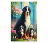 Bernese Mountain Dog 1000-piece Jigsaw Puzzle Set Cute Dog Pet For Adults Teens 14+ Logic Skill Indoor Game Family Game Night Summer Paperboard 1000 PCS