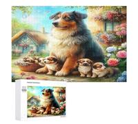 Bernese Mountain Dog 1000 Piece Jigsaw Puzzles Adults Kids Cute Dog Pet Jigsaws Dining Room Decor Accent Whimsical Challenging Puzzle Stress Relief 1000 PCS