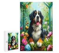 Bernese Mountain Dog 1000 Piece Jigsaw Puzzles Suitable Adults Kids Cute Dog Pet Jigsaws Bedroom Accent Decor Stress Relief Challenge Perfect Holiday Present 1000 PCS