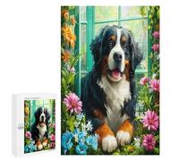 Bernese Mountain Dog 1000 Piece Jigsaw Puzzles Suitable Adults Kids Cute Dog Pet Jigsaws Home Studio Decor Stress Relief Challenge Perfect Holiday Present 1000 PCS